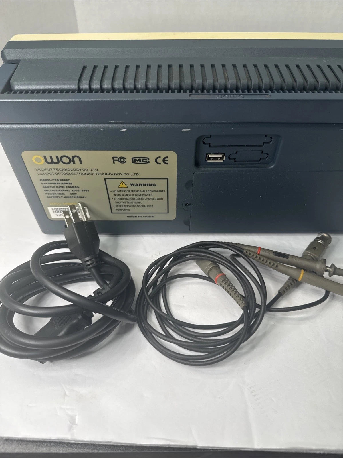 OWON PDS6062T 60MHz Digital Storage Oscilloscope 2 Channel Tested w Probes