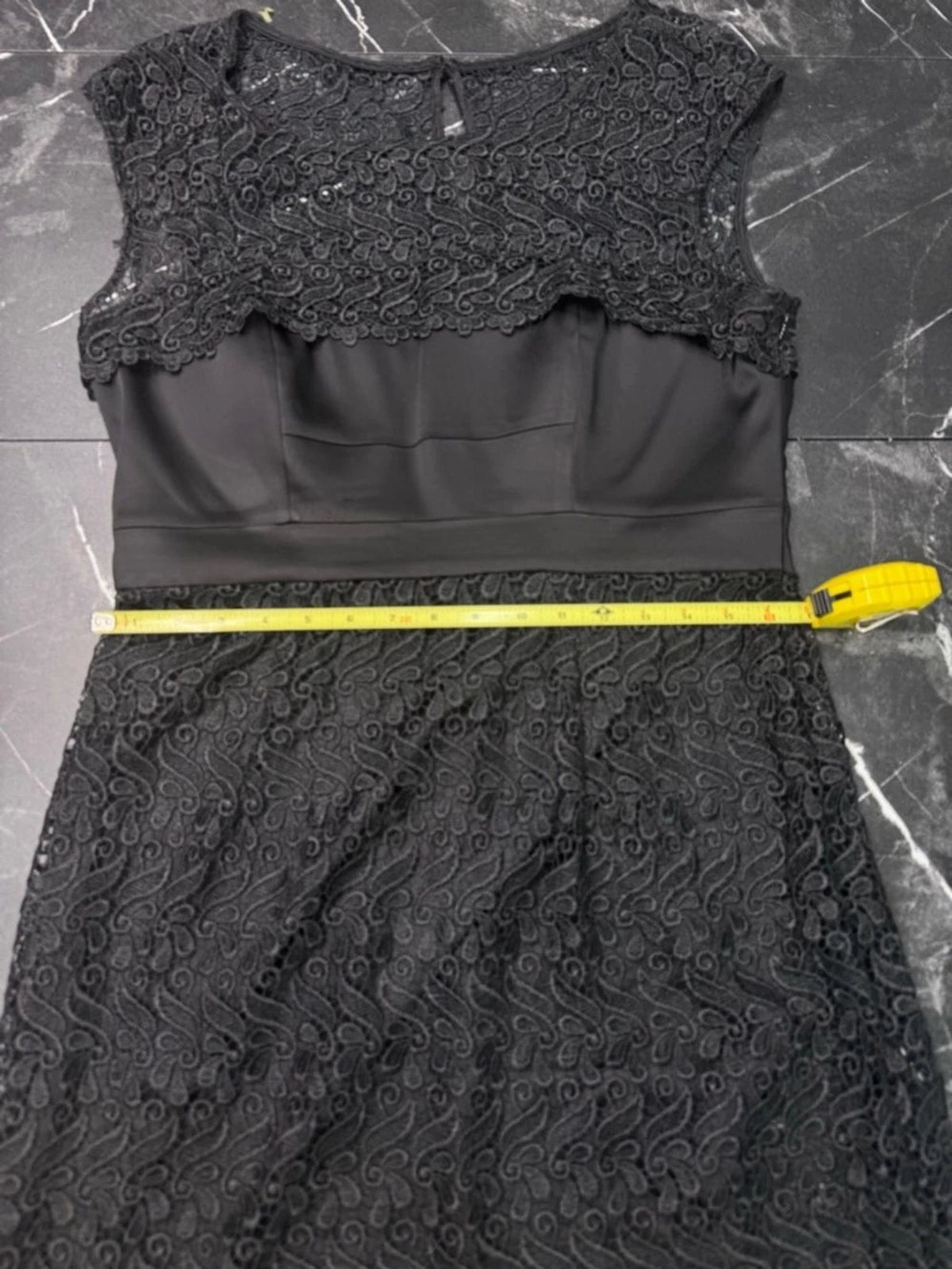 Jax Charcoal Lace Overlay Midi Dress Sleeveless A-Line Formal Size 12 EUC