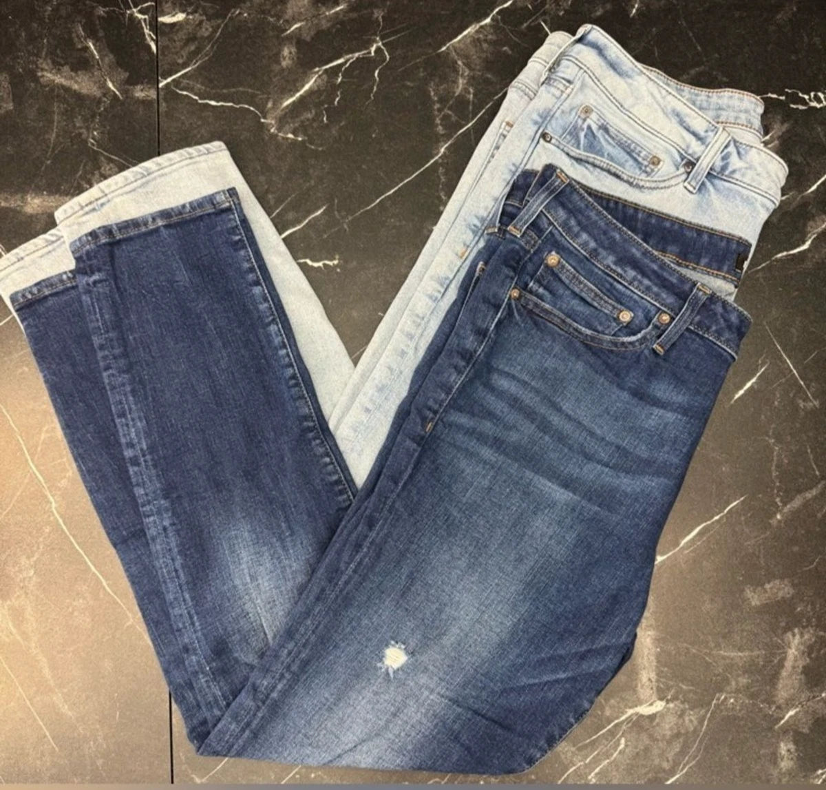 Express Mens Jeans Bundle 34x30 Skinny Hyper Stretch Light Dark Wash Denim Retro
