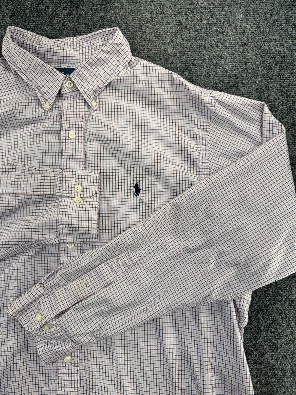 Polo Ralph Lauren Long Sleeve Tattersall Button Down Shirt Mens 17.5 34/35