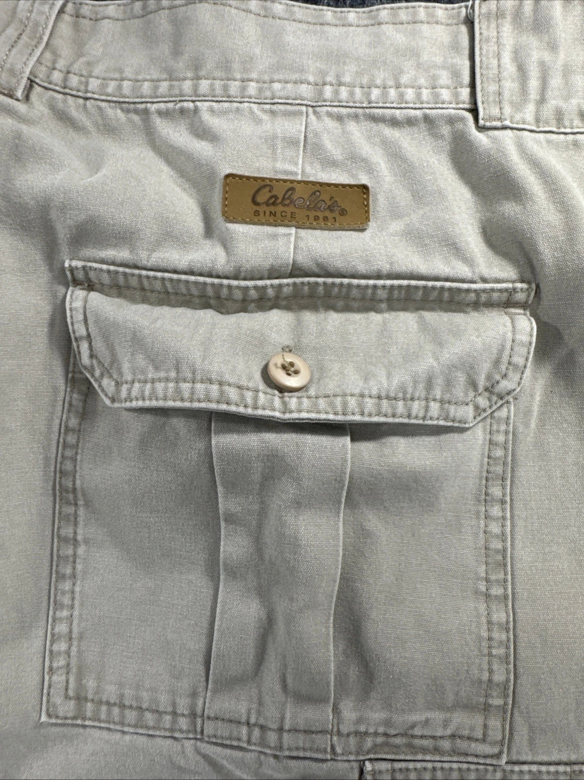 Cabela’s 7-Pocket Hiker Pants Men 44x32 Altered 26 Inseam Khaki Cargo