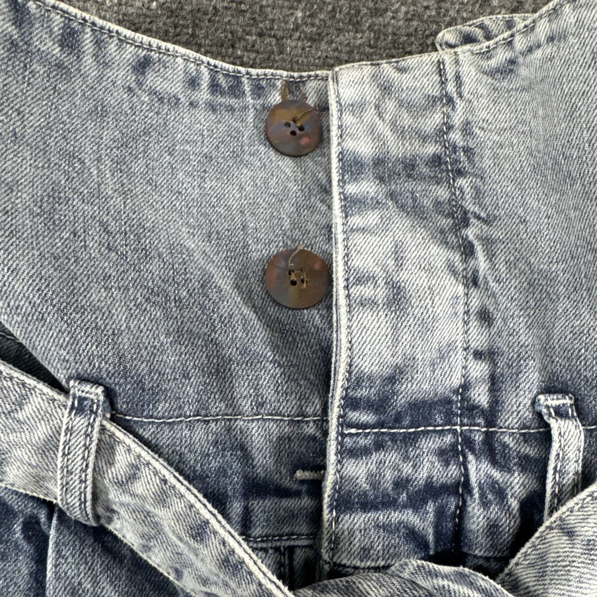 Walk In Dark Acid Wash Paperbag Waist Wide Leg Crop Jeans Medium