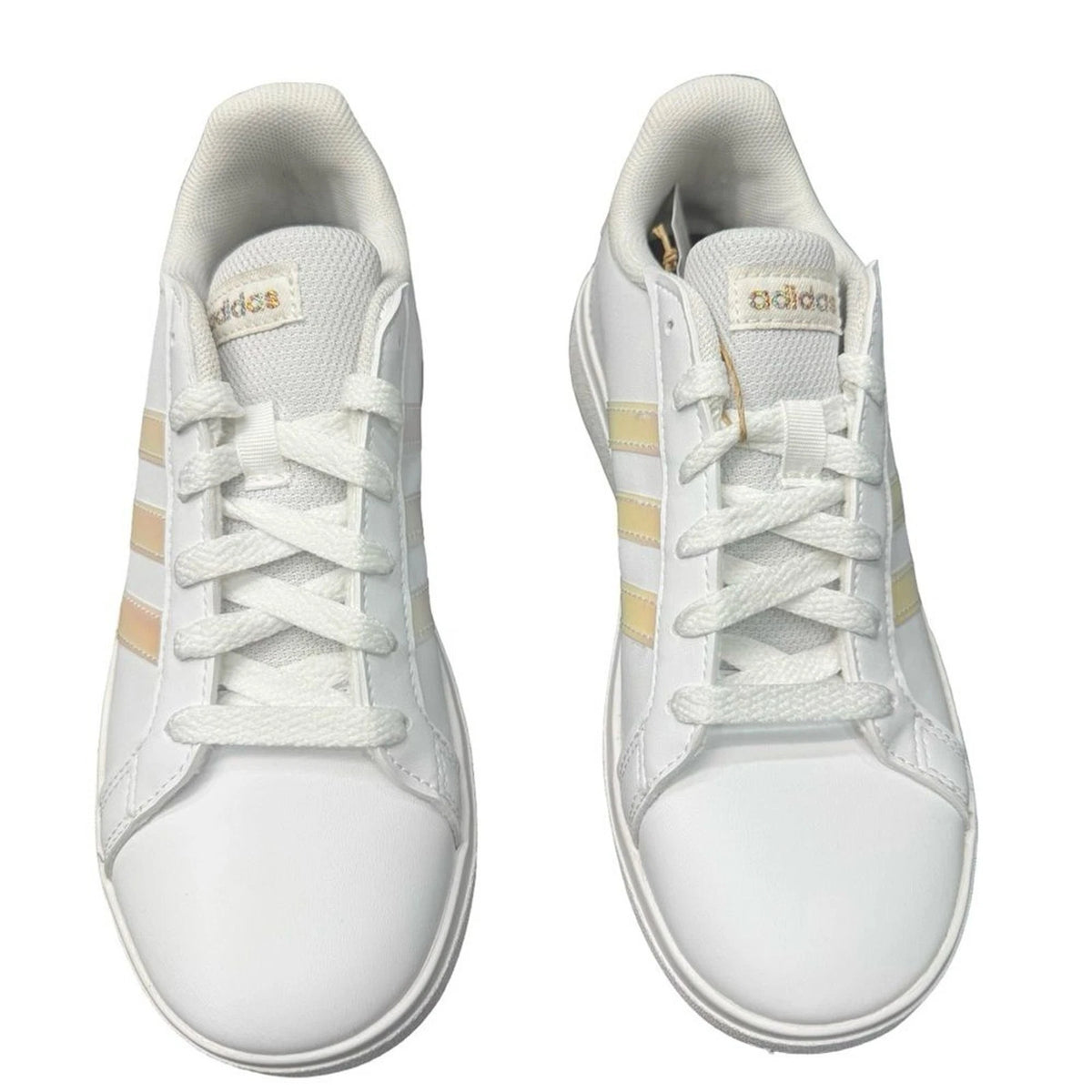 adidas Grand Court 2.0 K Kids 3 White Metallic ID7868 New with Box