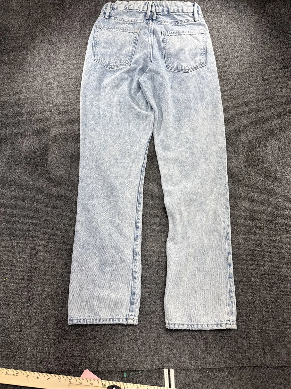 Good American Womens 2 26 Light Wash High Rise Relaxed Straight Leg Jeans