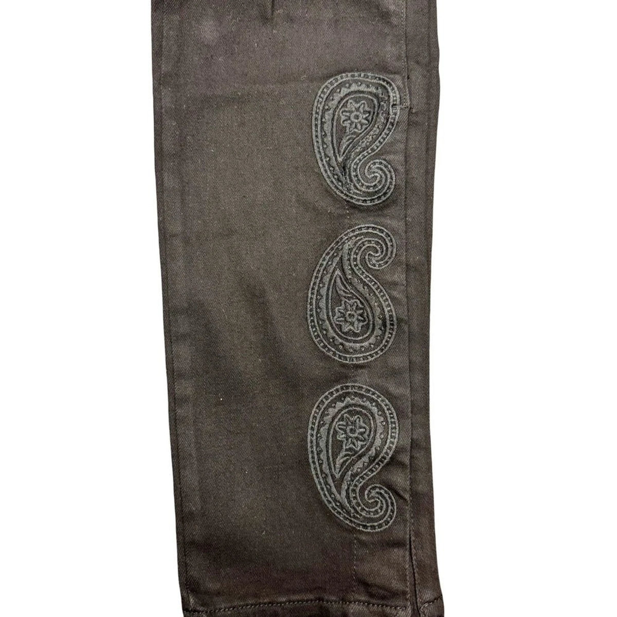 THRT Paisley Embroidered Distressed Jeans Men’s 34x30 Black NWOT Streetwear