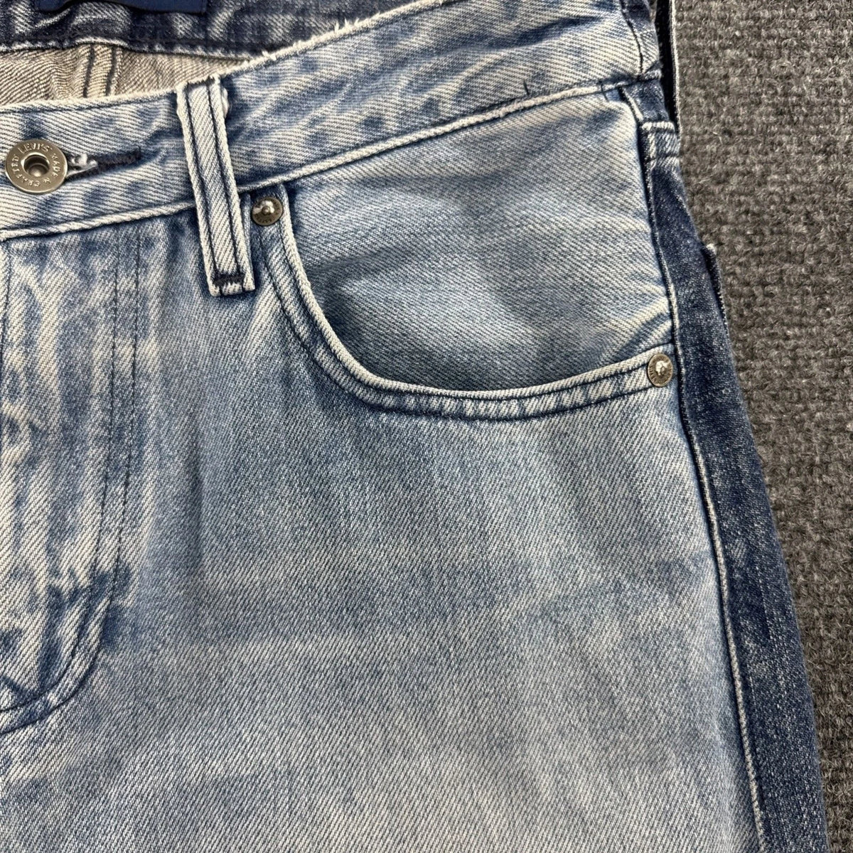 Levis Made Crafted Womens Two Tone Side Stripe Straight Leg Jeans 26 Cotton Blue