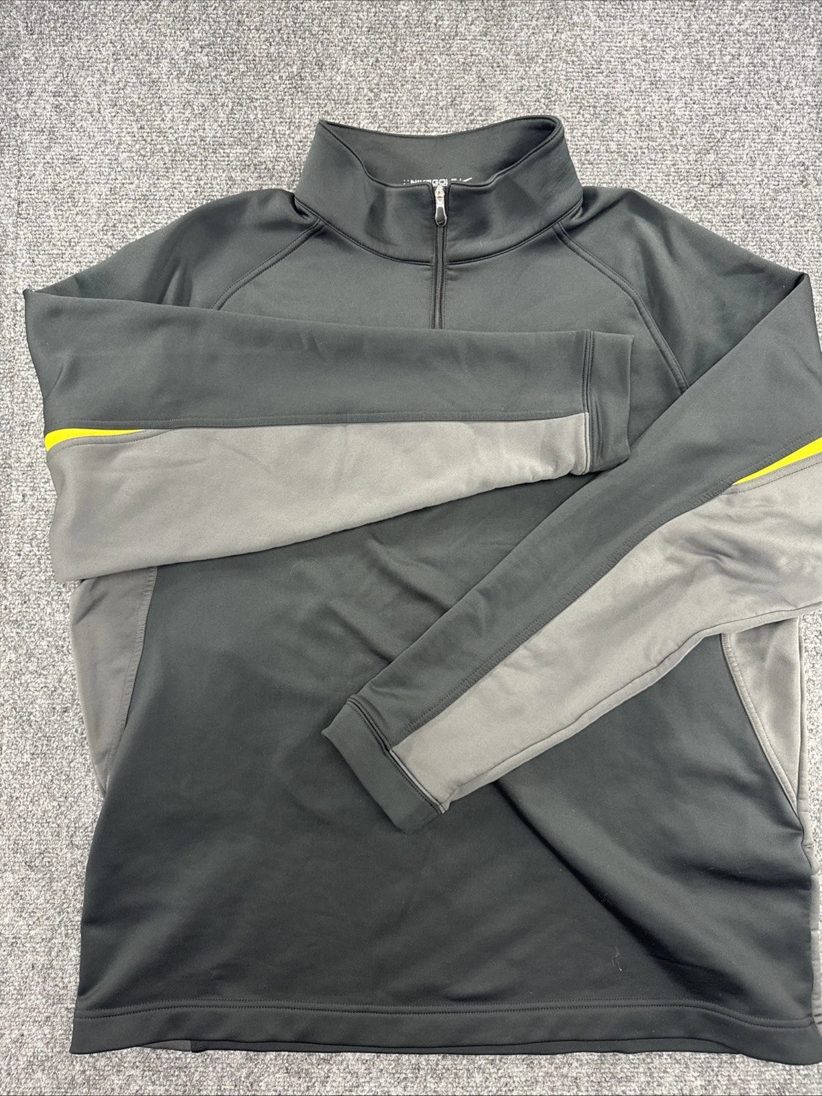 Nike Golf Therma-FIT 1/4 Zip Pullover Mens L Black Gray Fleece Performance