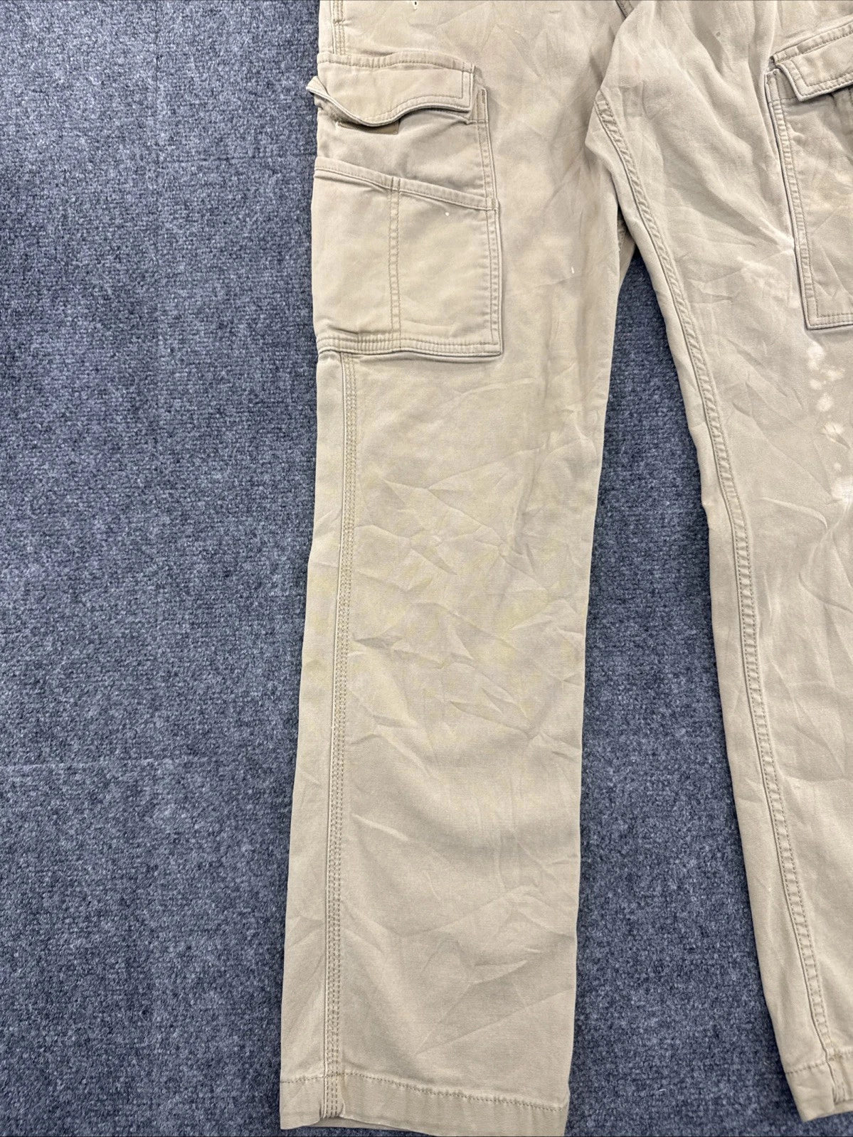 Carhartt Relaxed Fit Cargo Pants Men’s 31x32 Khaki Distressed Workwear