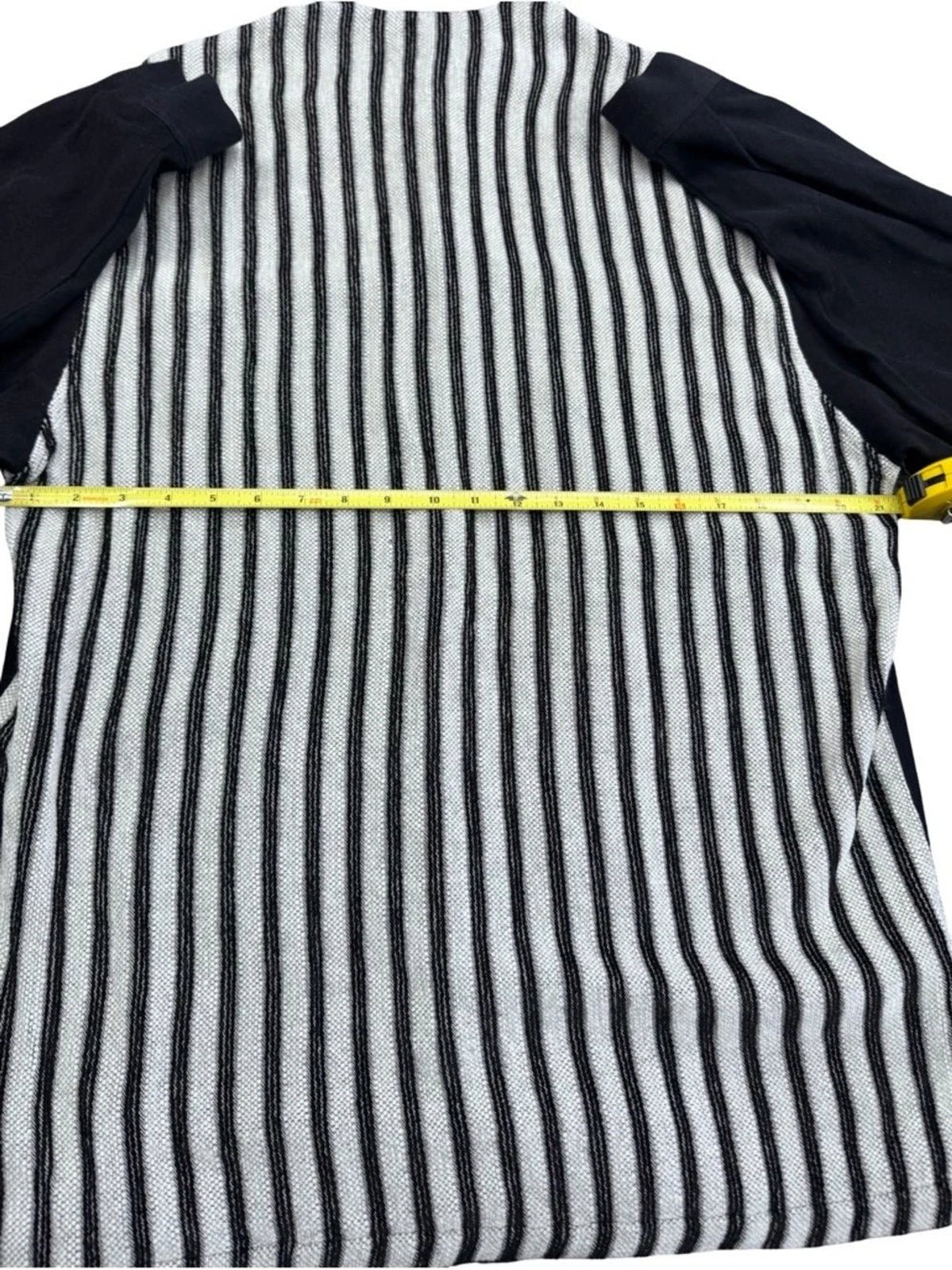Boogie Boogie Italy Mens M Black Striped Knit Shirt Jacket Vintage Y2K