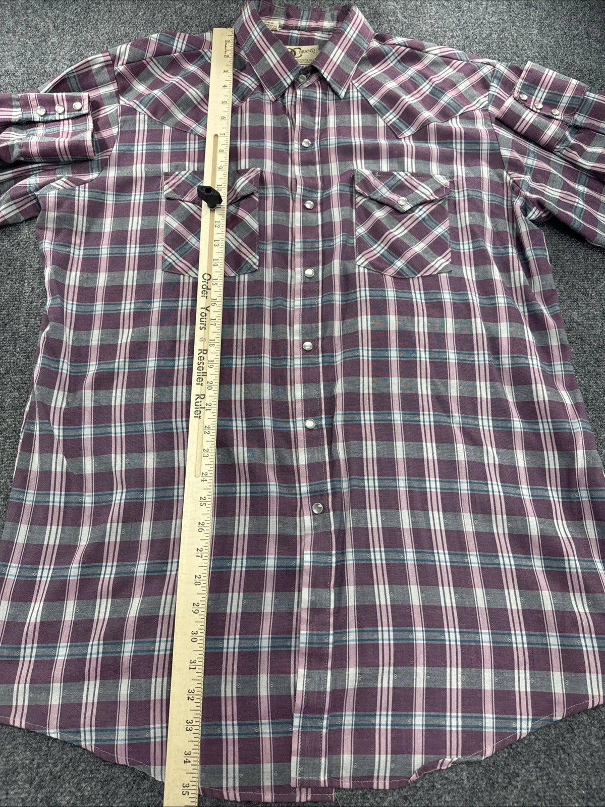 Vintage Dee Cee DC Brand Western Pearl Snap Shirt Men XL Tall Plaid Cowboy