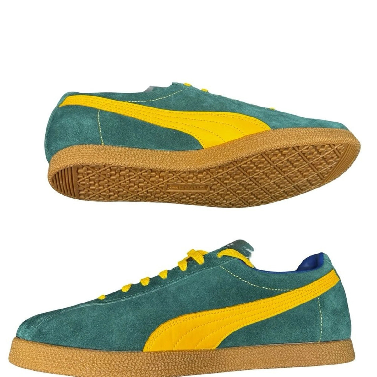 PUMA Brasil Mens 11 Dark Myrtle Tangerine Suede Sneakers 401048-01 NIB