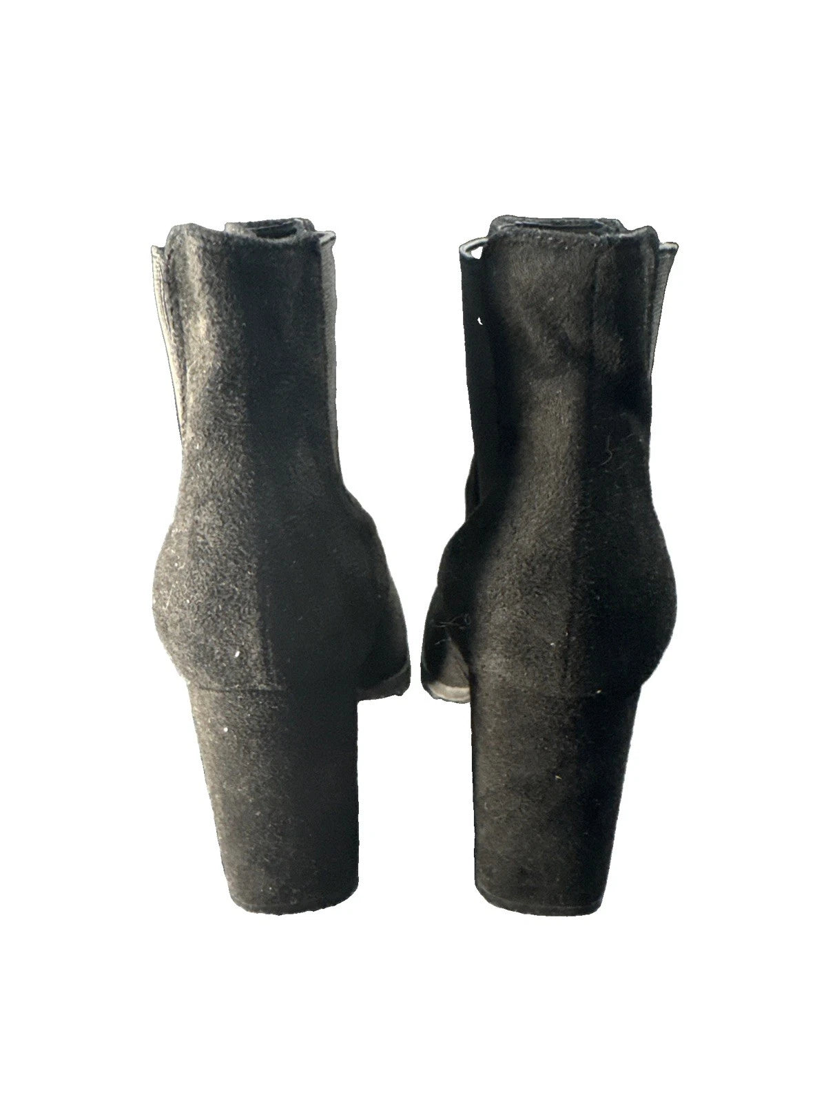 Wild Diva Black Faux Suede Chelsea Ankle Boots Block Heel Women’s Size 6.5 EUC