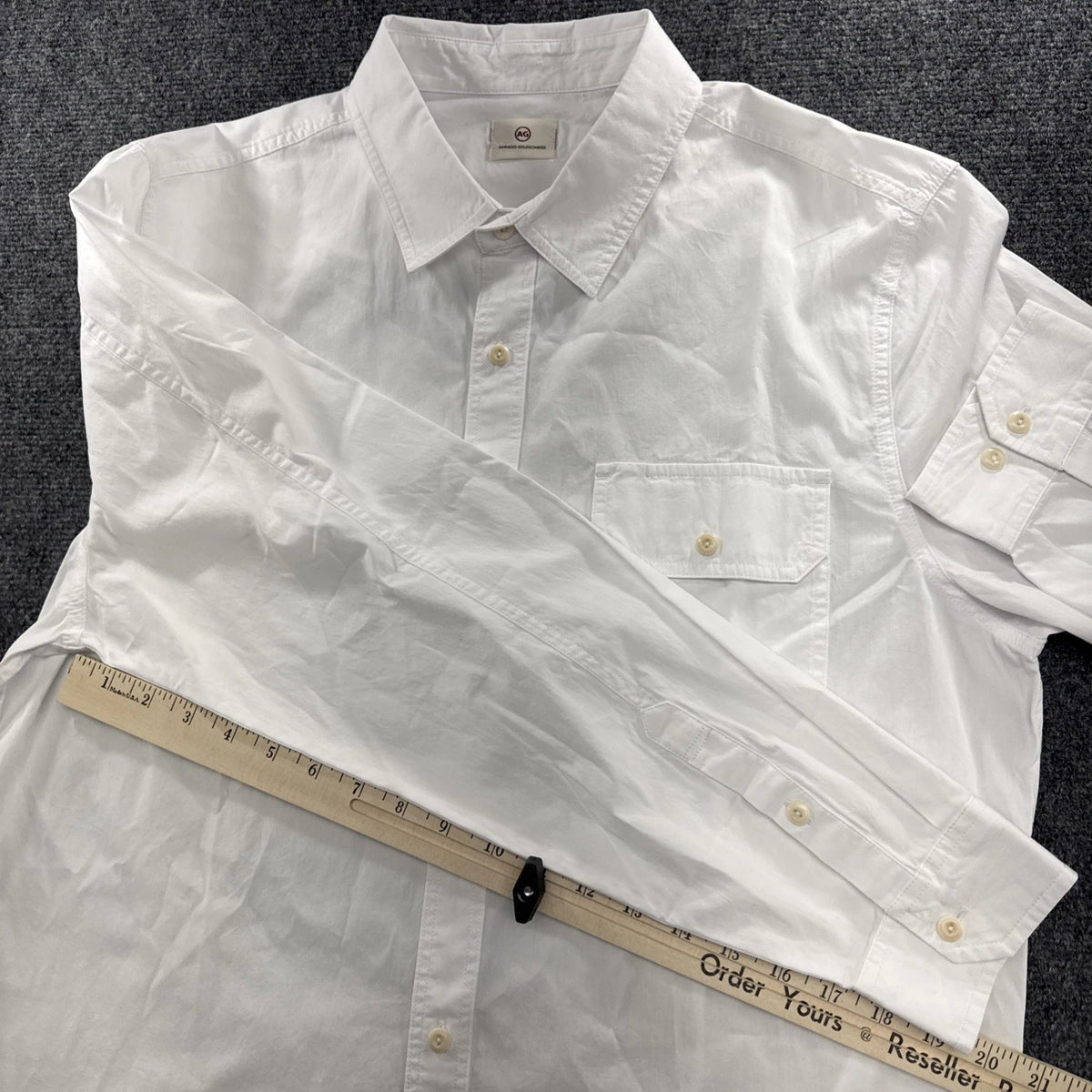 AG Jeans Benning Utility Shirt Mens XL White Cotton Button Down NWT 70670RCL