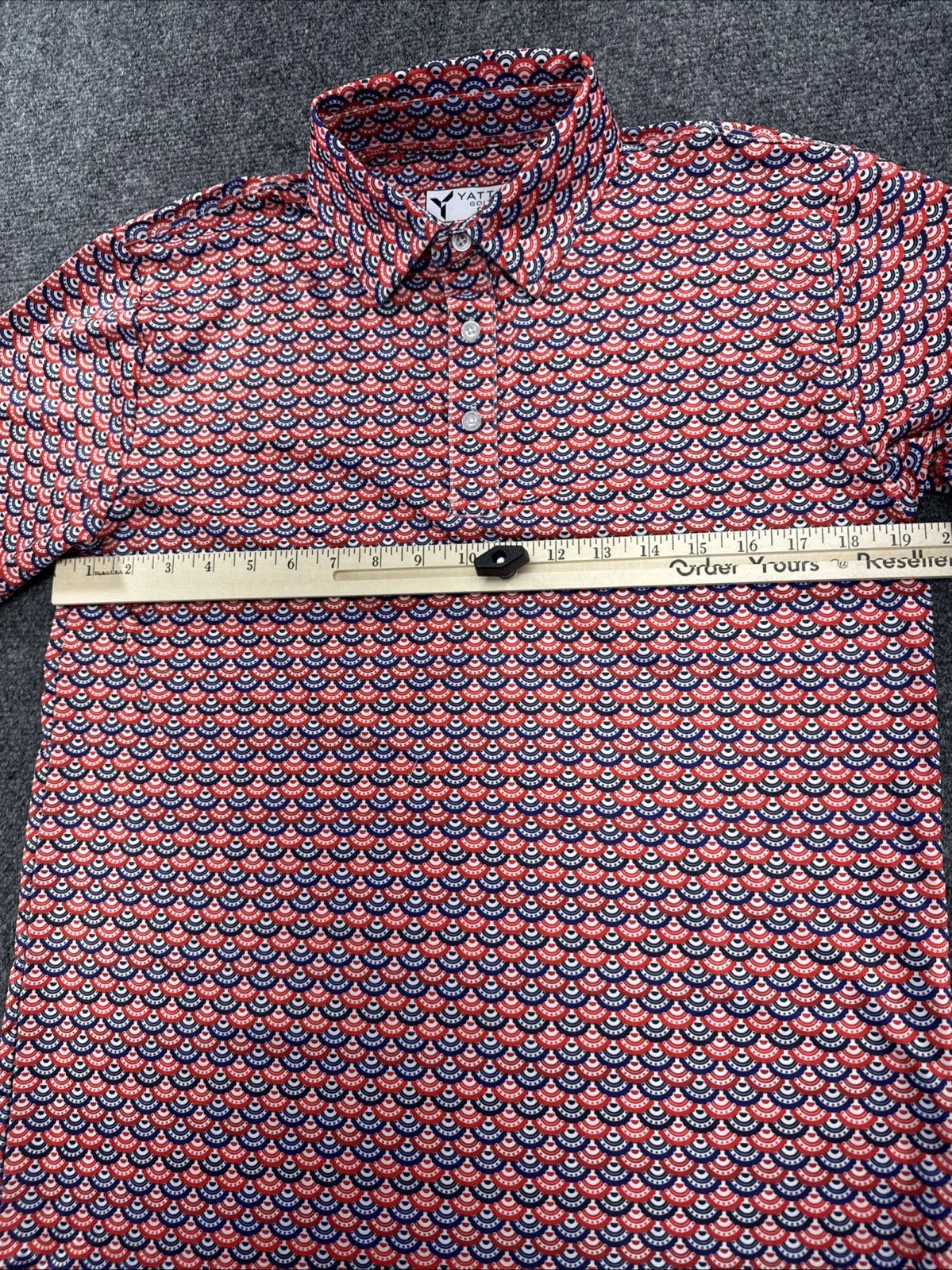 Yatta Golf Patriotic Golf Polo Men's Small Red White Blue NWT