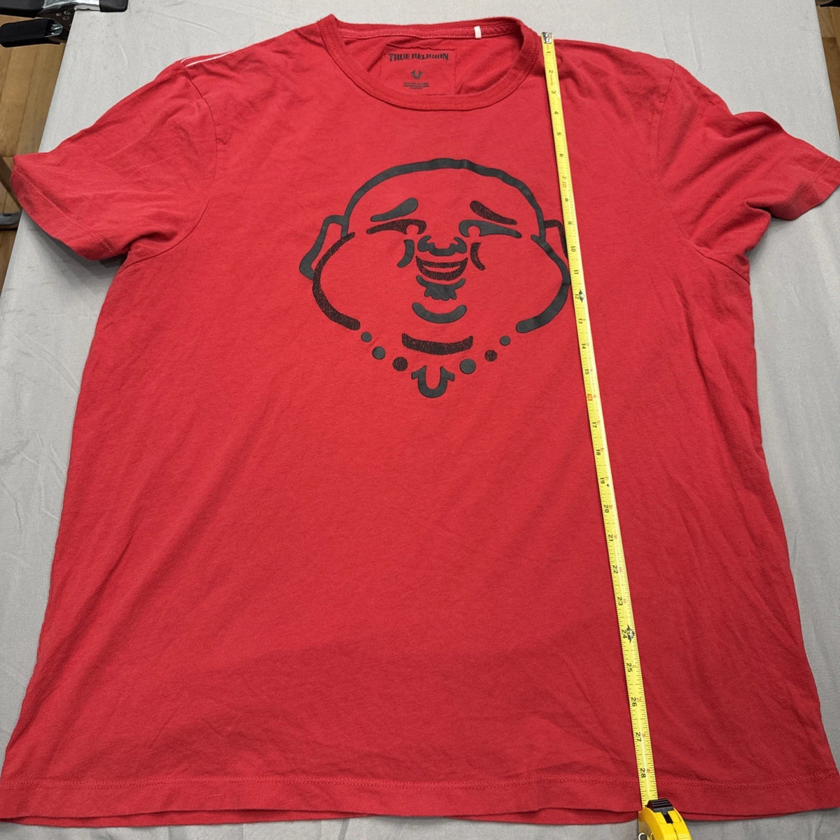 True Religion Buddha Graphic T-Shirt Men's 3XL Red Black Logo Cotton Tee