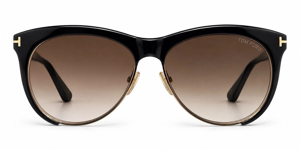 Tom Ford Leona TF365 01G Sunglasses Black Gold Gradient 59-12-140