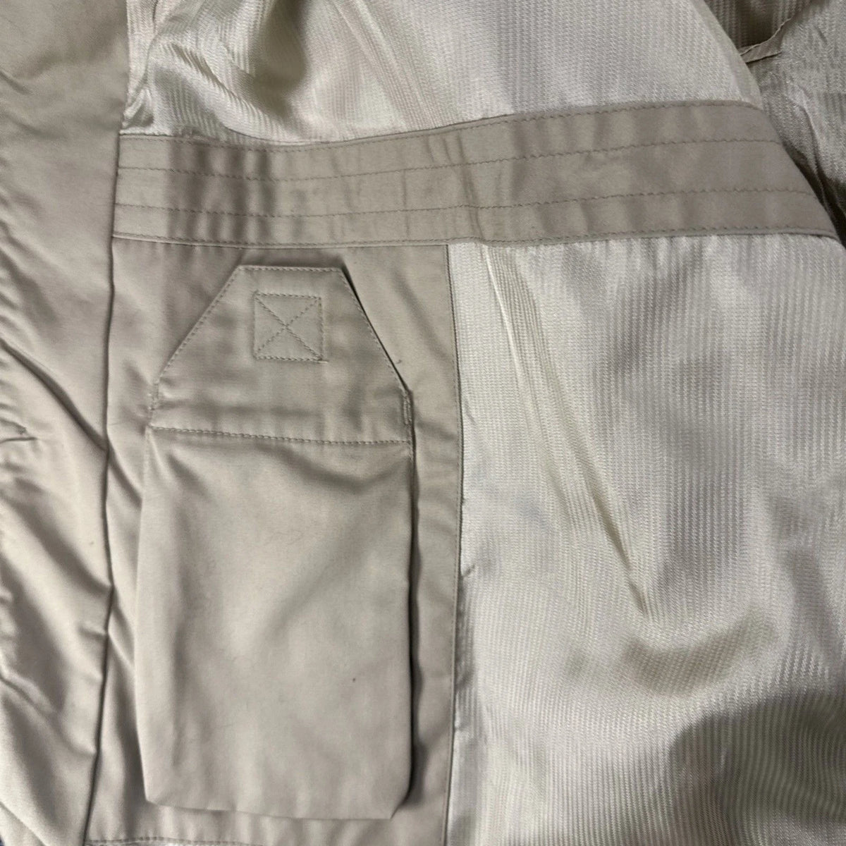 Vintage Geoffrey Beene Trench Coat Men's L Beige Cotton Blend Car Coat EUC
