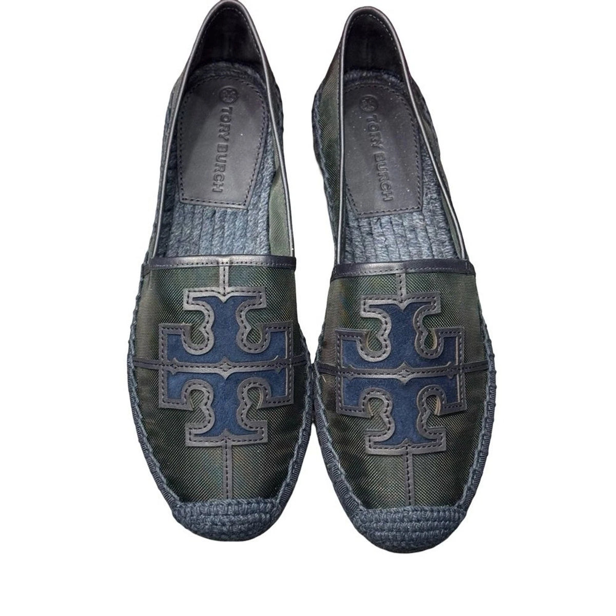 Tory Burch Ines Espadrille Loafers Women’s 6 Malachite Navy BNIB