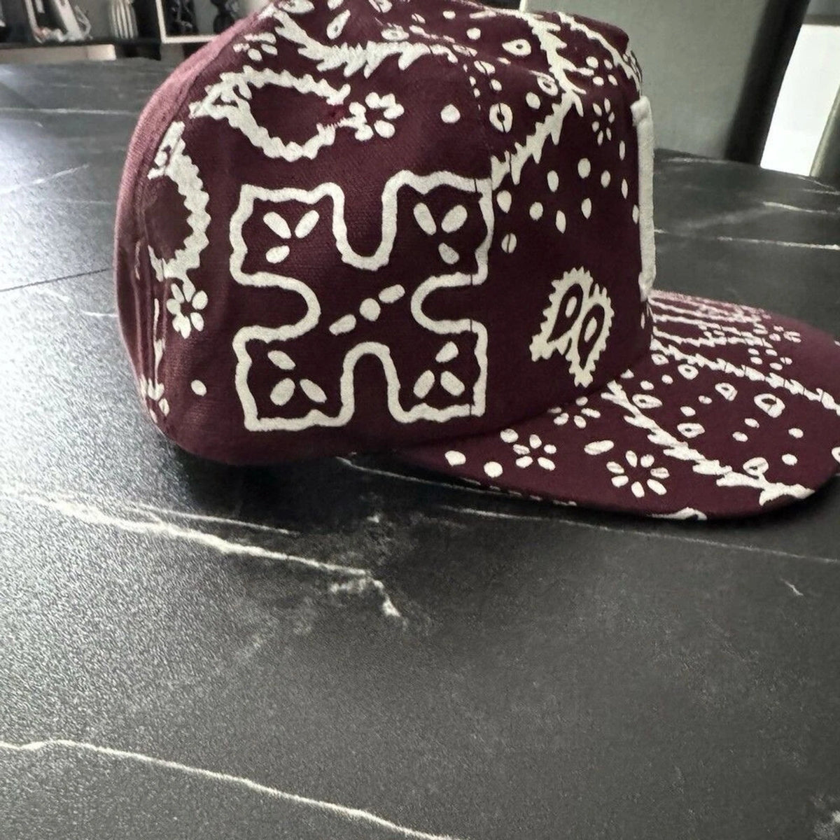 Rhude Rhepurposed R Trucker Hat Burgundy Paisley Bandana Snapback BNWT