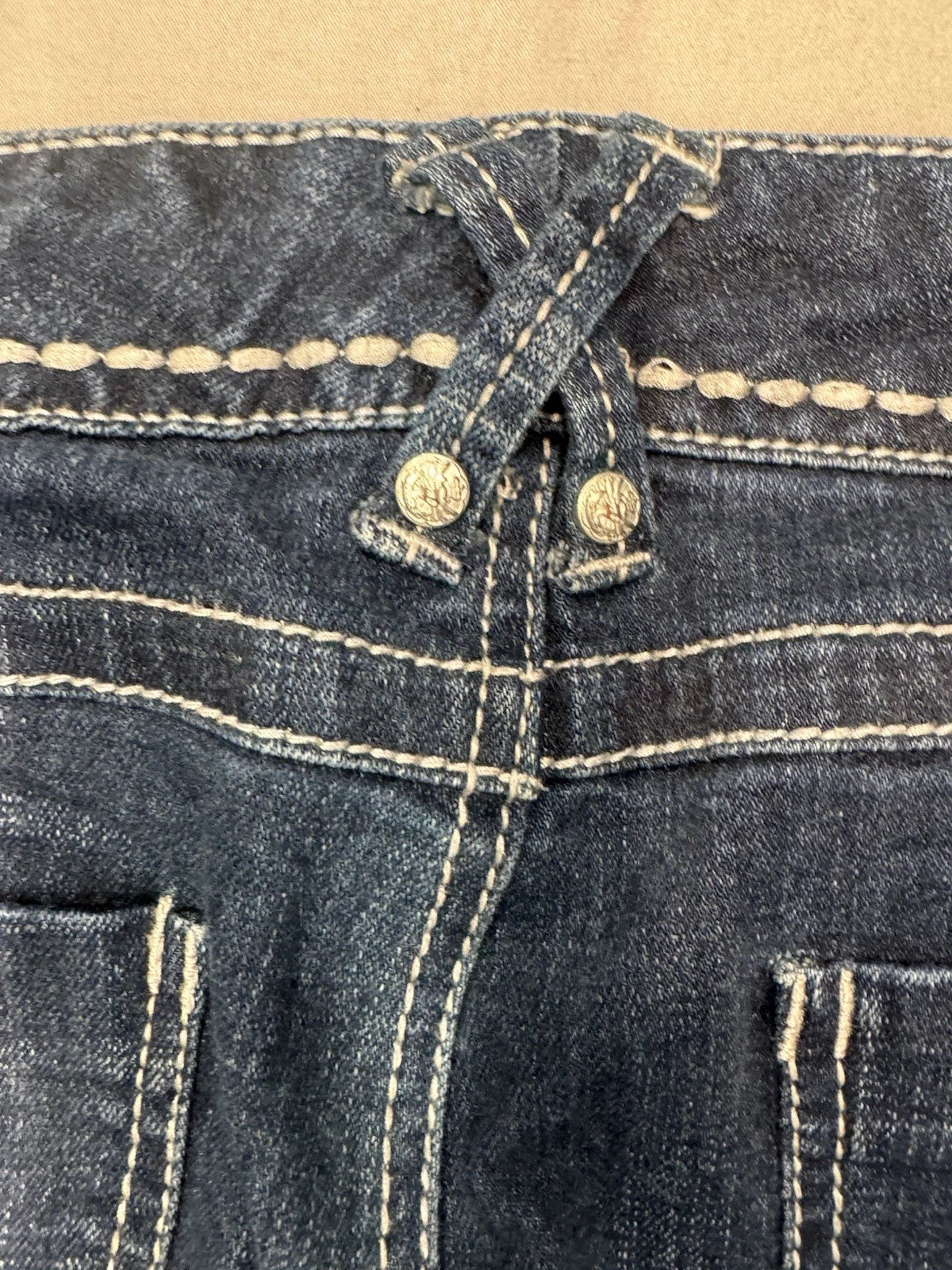 Vintage Seven For All Mankind Skinny Jeans Womens 10 Blue White Stitching Y2K EU