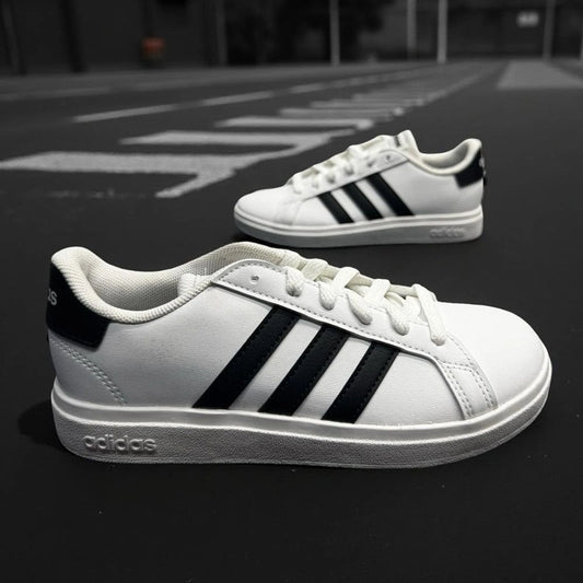 adidas Grand Court 2.0 K Kids 2 White Black GW6511 New with Box