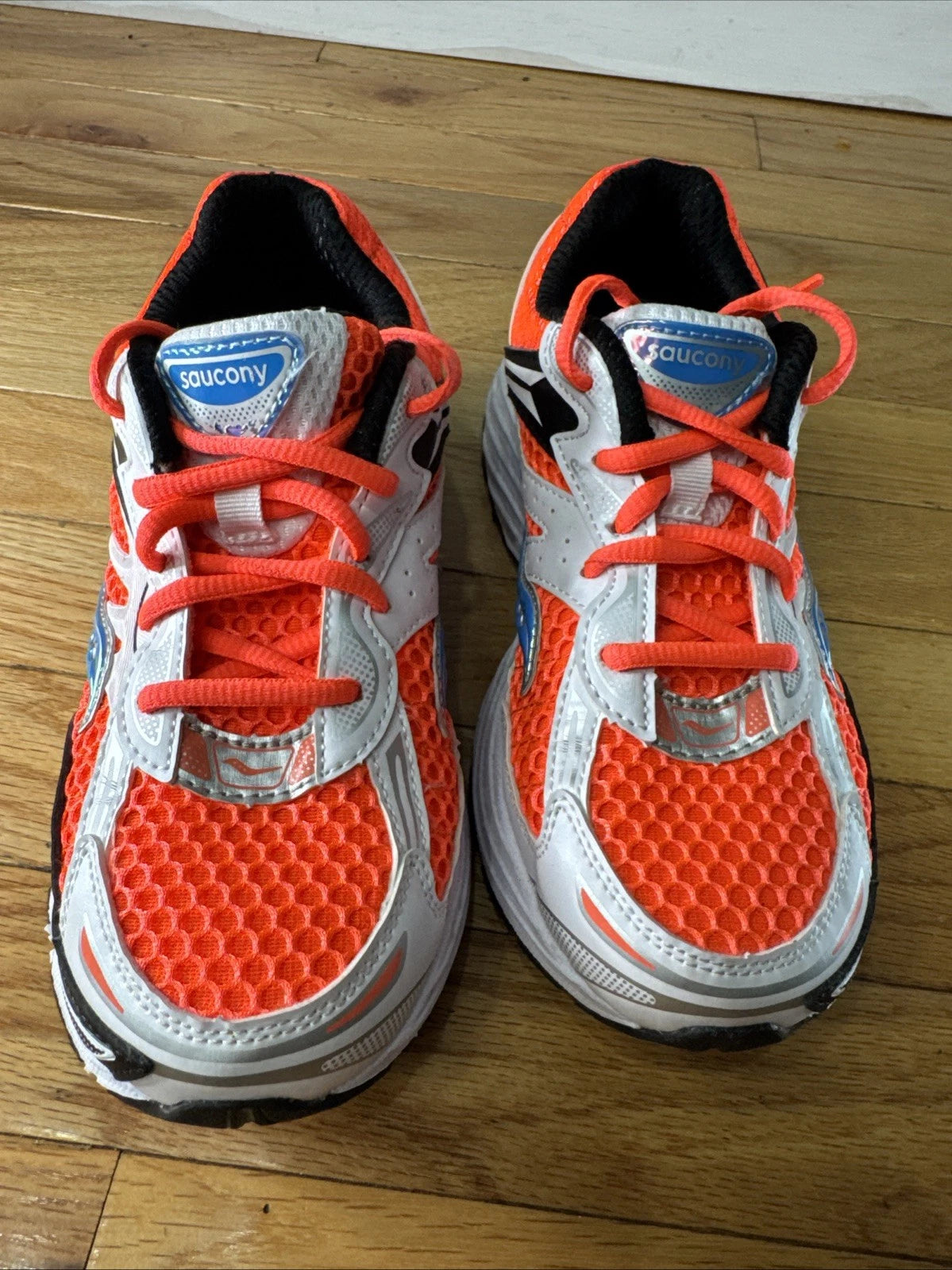 Saucony Omni 9 KDZ Big Kids 4.5 Orange Gray Black Retro Sneakers EUC