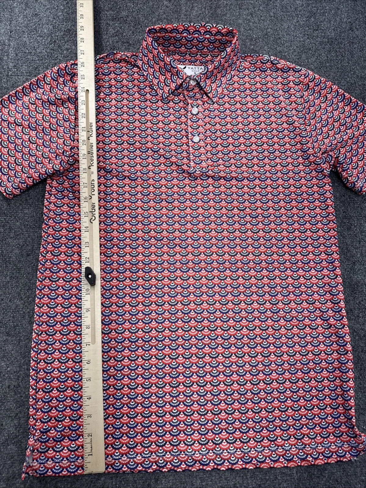Yatta Golf Patriotic Golf Polo Men's Small Red White Blue NWT