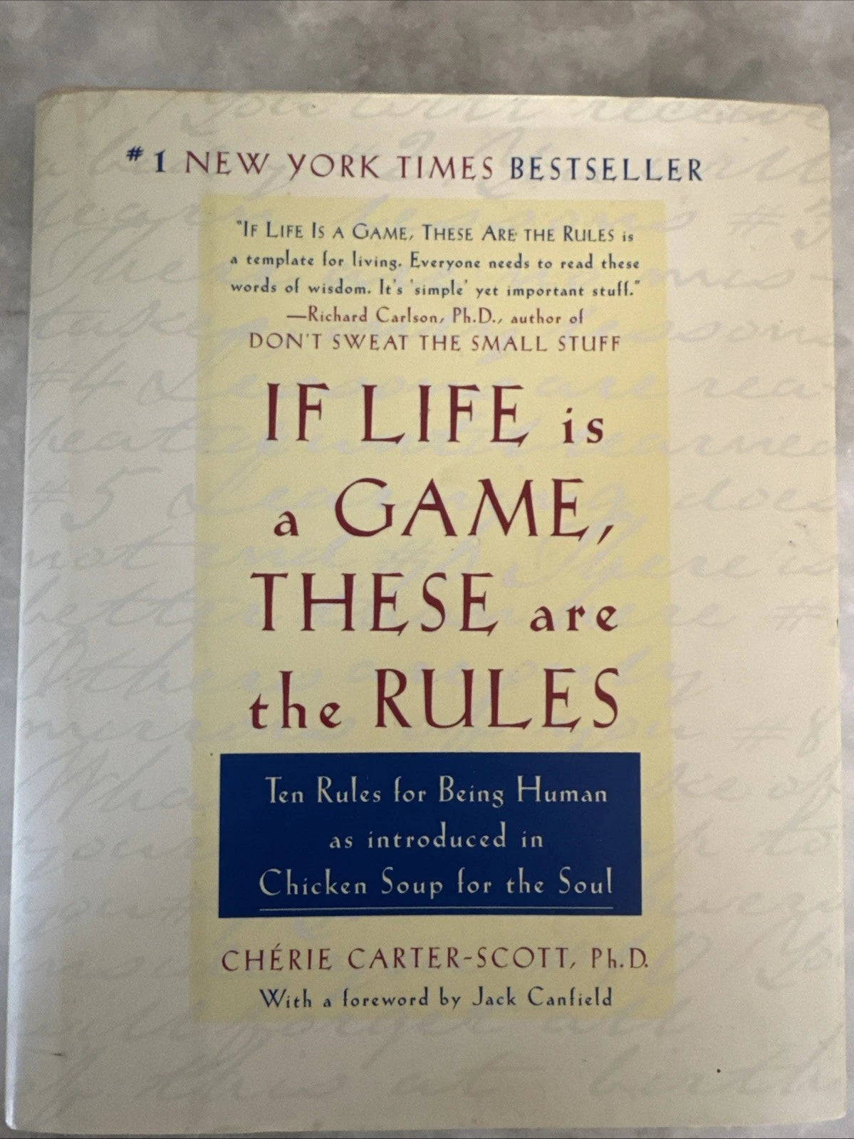 If Life Is a Game These Are the Rules HC Cherie Carter-Scott Self Help Book