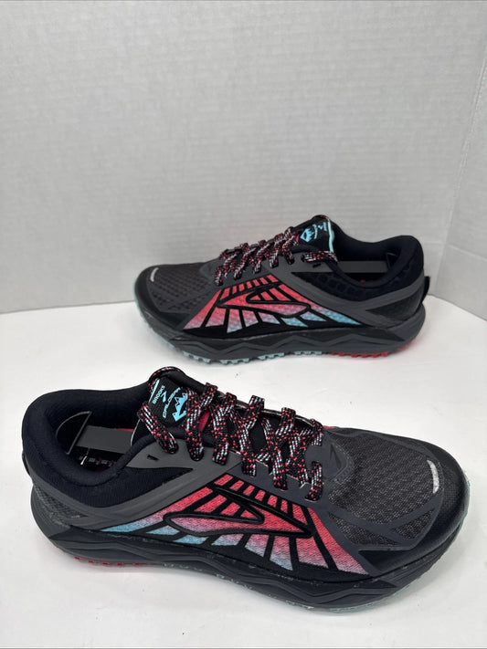 Brooks Caldera Women’s 7.5 Trail Running Shoes Black Pink Aqua 1202321B065