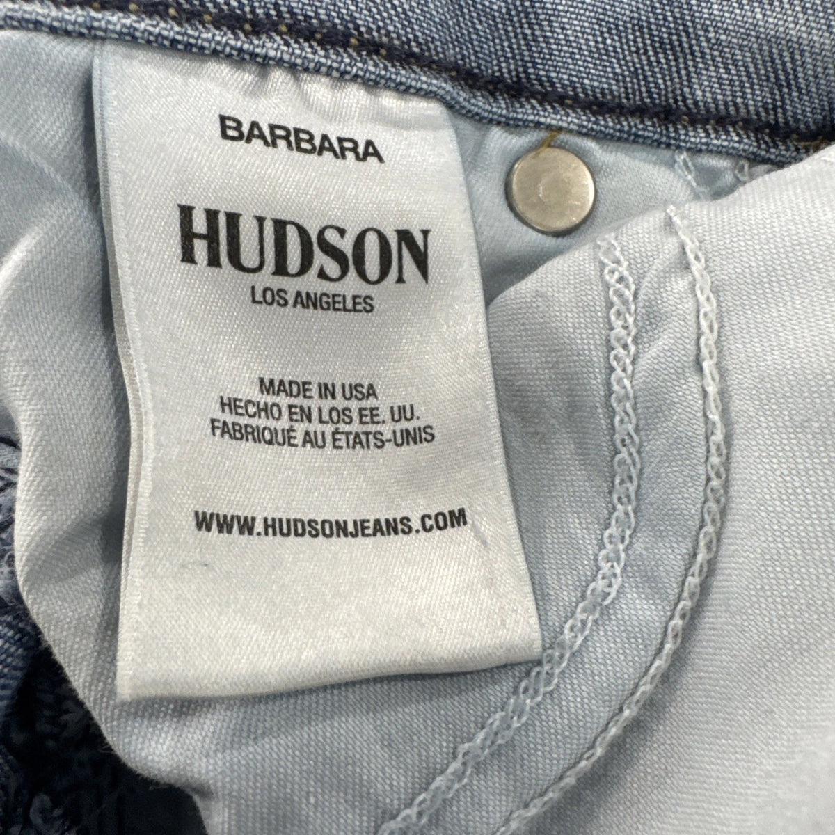 Hudson Barbara Skinny Jeans Size 26 Made USA Two Tone Colorblock Denim