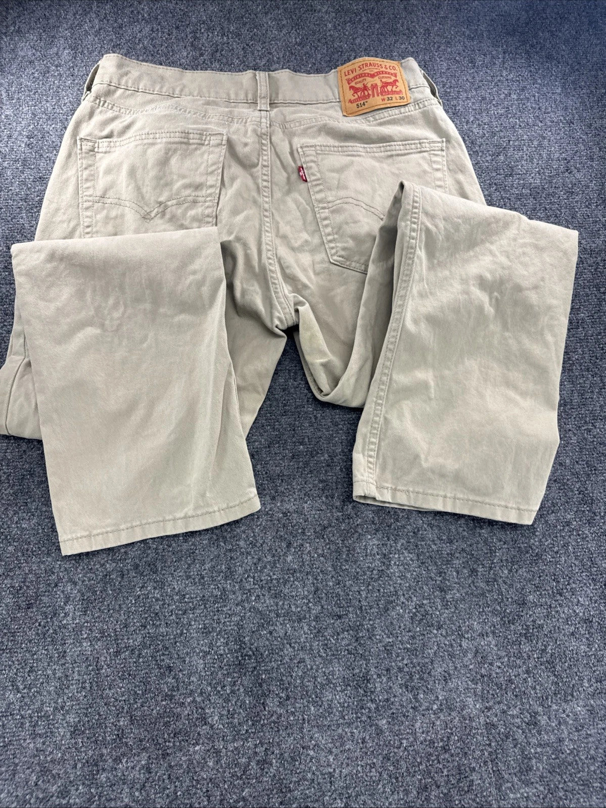 Levi's 514 Straight Fit Khaki Jeans Men's 32x30 Beige Stretch Denim Casual Pants