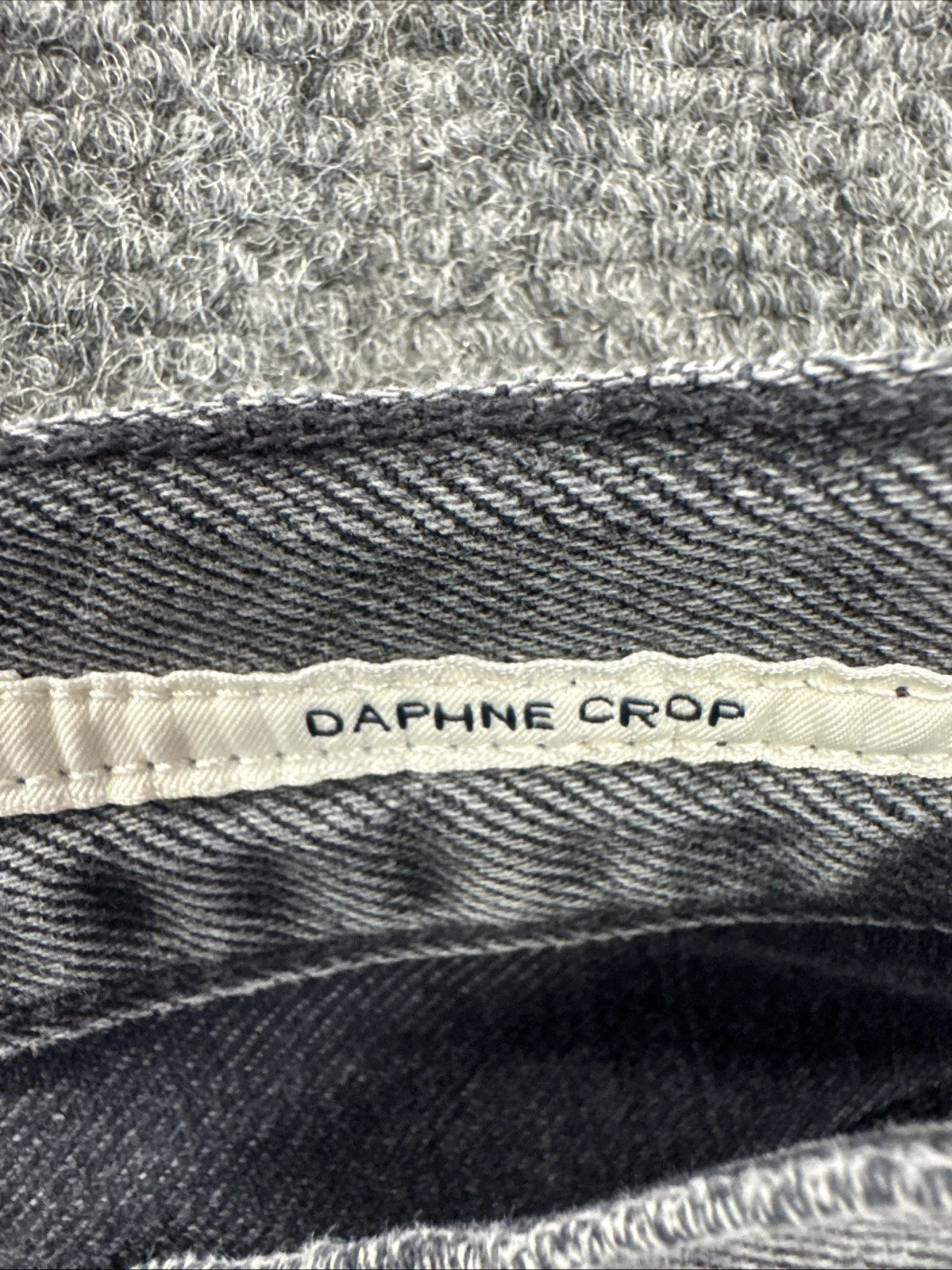 Citizens of Humanity Daphne Crop Womens 27 Gray High Rise Straight Raw Hem Jeans
