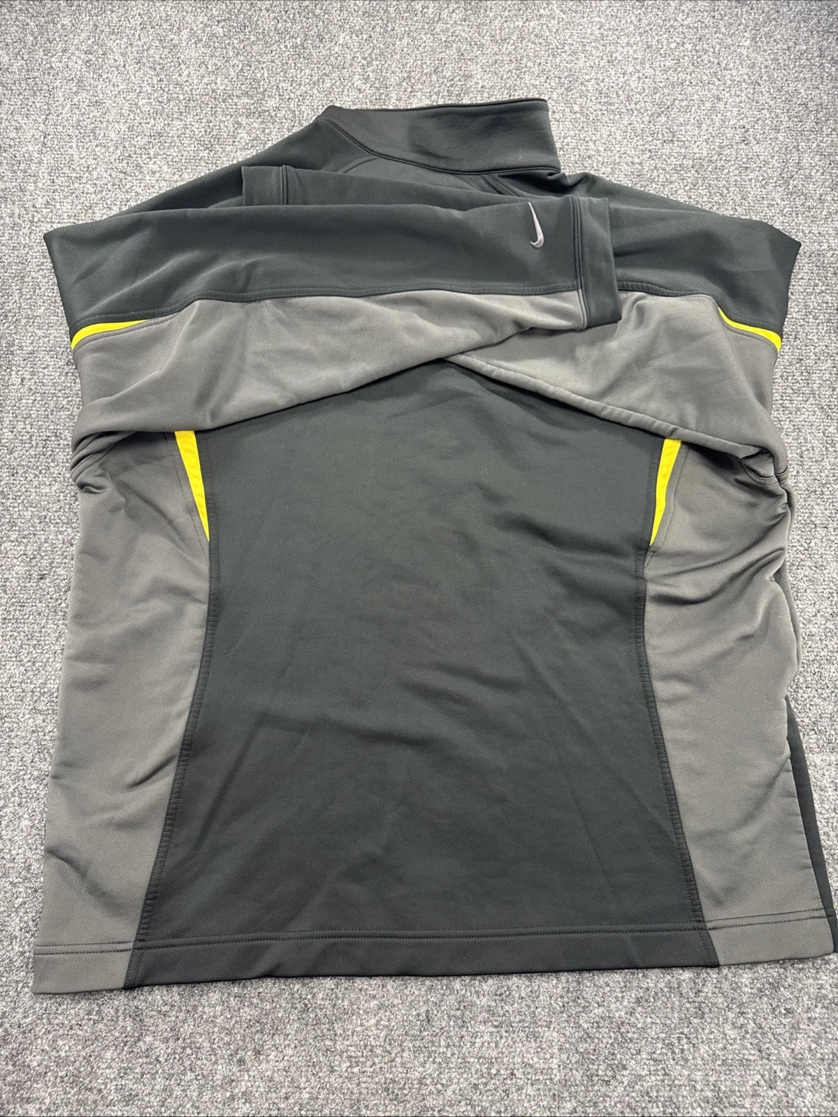 Nike Golf Therma-FIT 1/4 Zip Pullover Mens L Black Gray Fleece Performance
