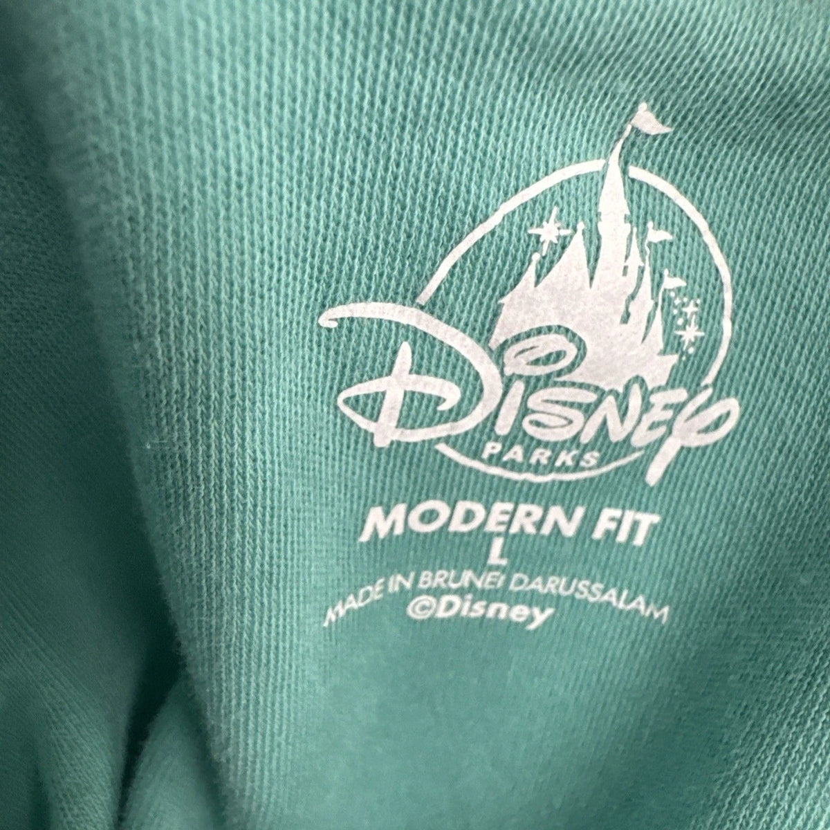 Disney Parks Mickey Mouse Embroidered Polo Shirt Turquoise Modern Fit Mens Large