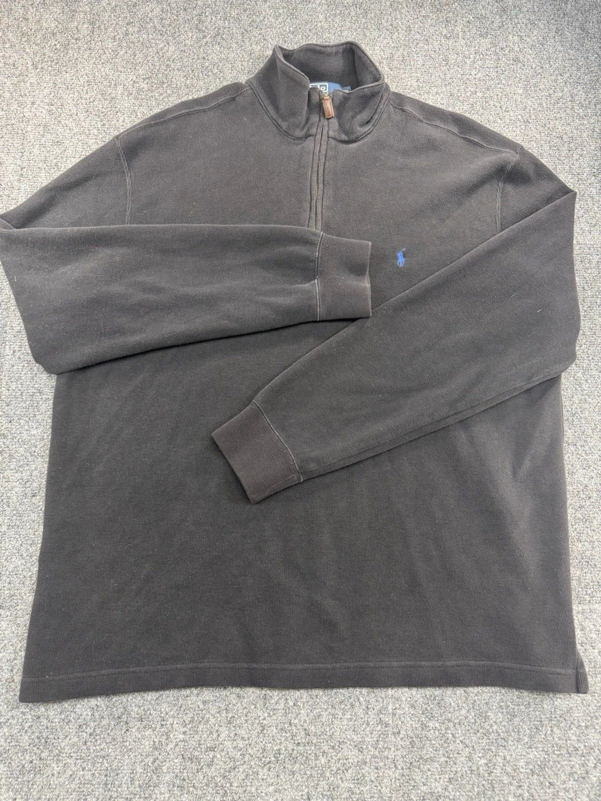 Polo Ralph Lauren Quarter Zip Sweater Gray Men's XL 100% Cotton Pony Logo