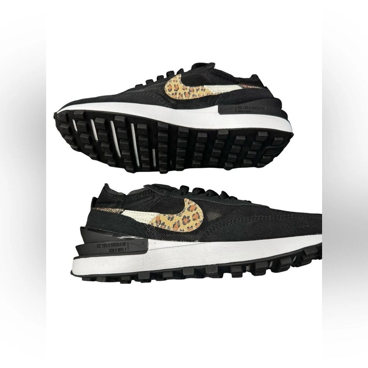 Nike Waffle One SE Black Leopard Women’s 5 DJ9776-001 New in Box