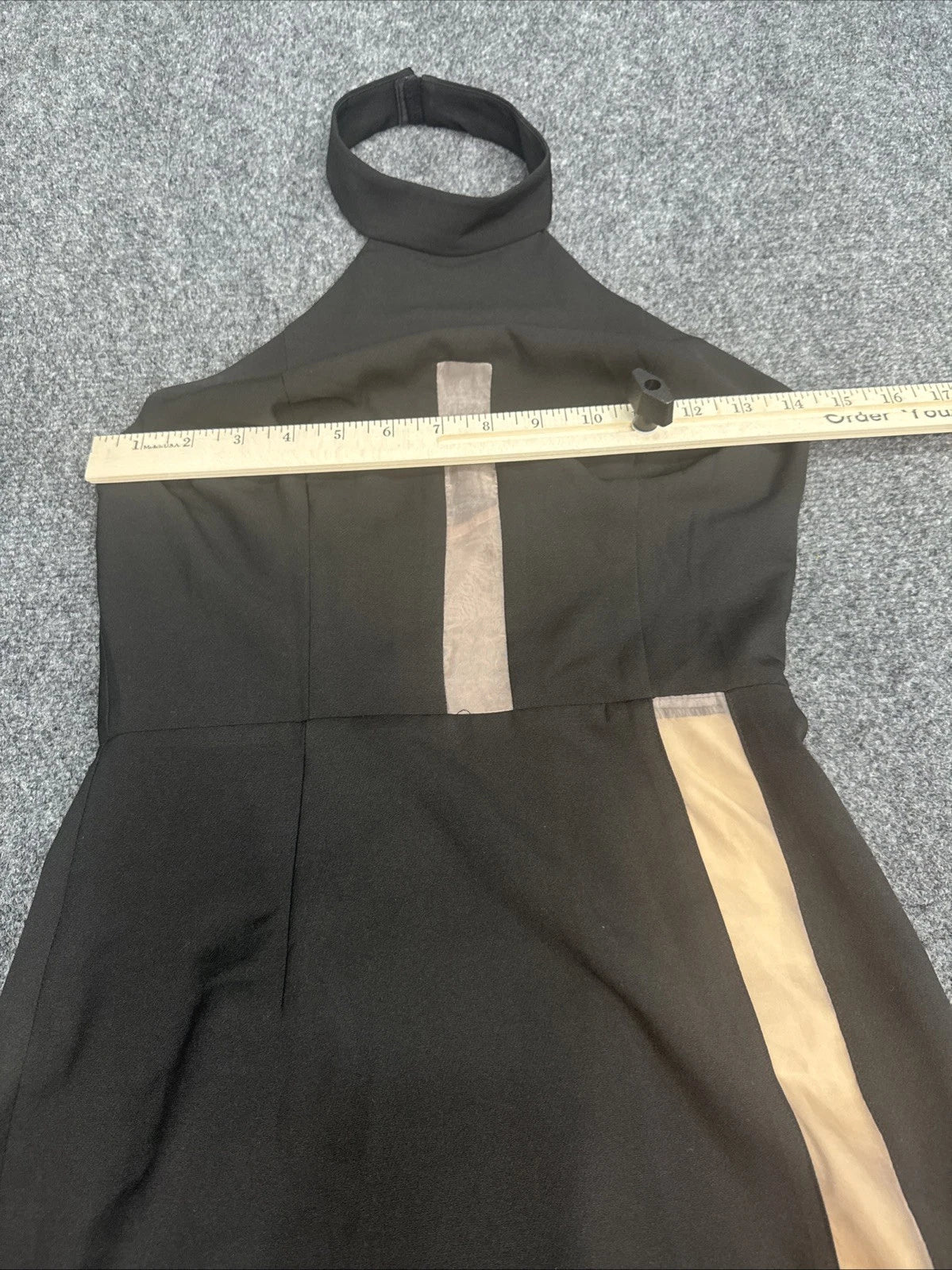 NBD Bodycon Cocktail Dress Women’s Small Black Mesh Mock Neck Party Mini Dress