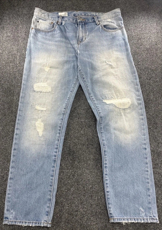 Gap 1969 Sexy Boyfriend Jeans Women’s 28 Light Wash Distressed Ripped
