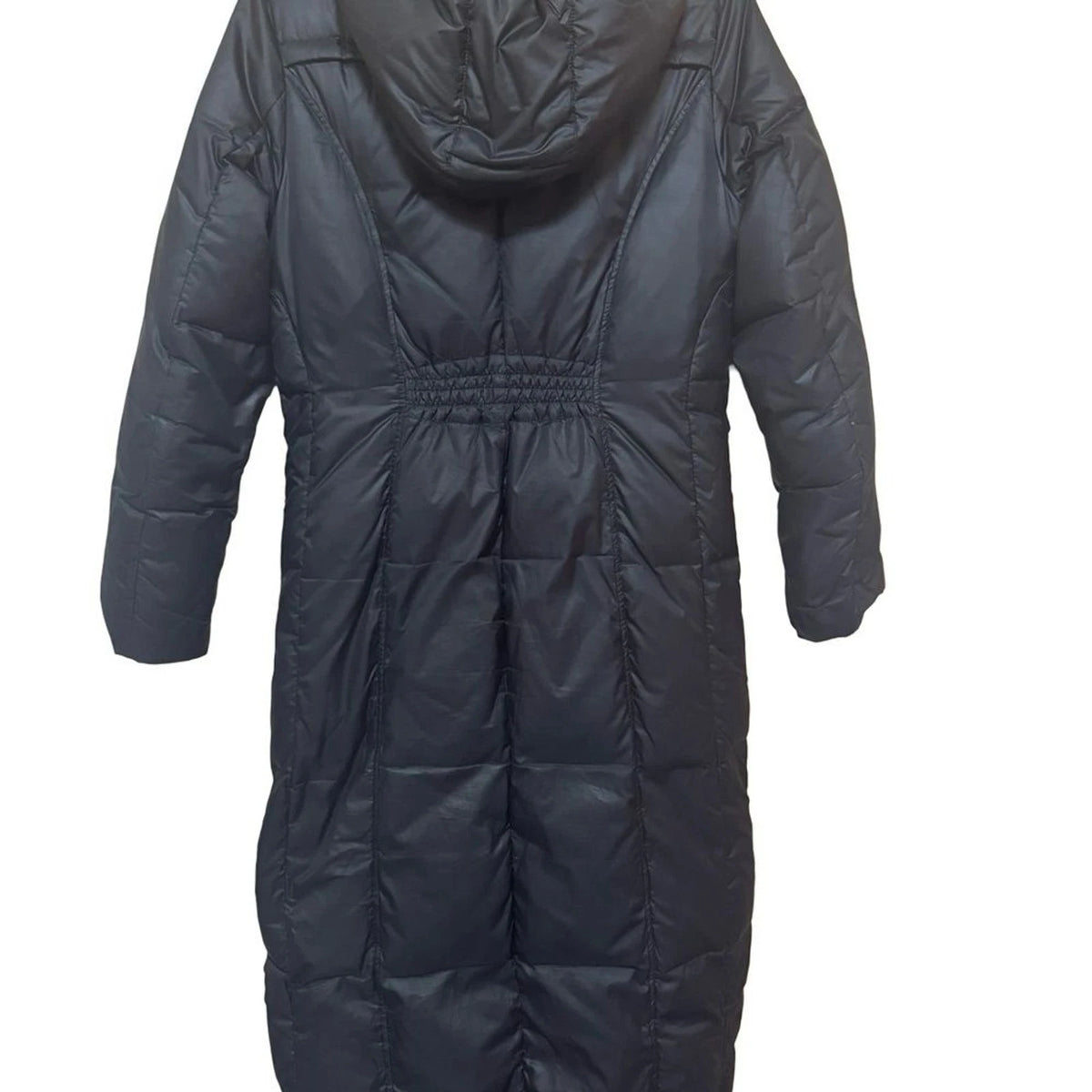 Cole Haan Down Puffer Coat Women’s S Black Detachable Hood Flawed