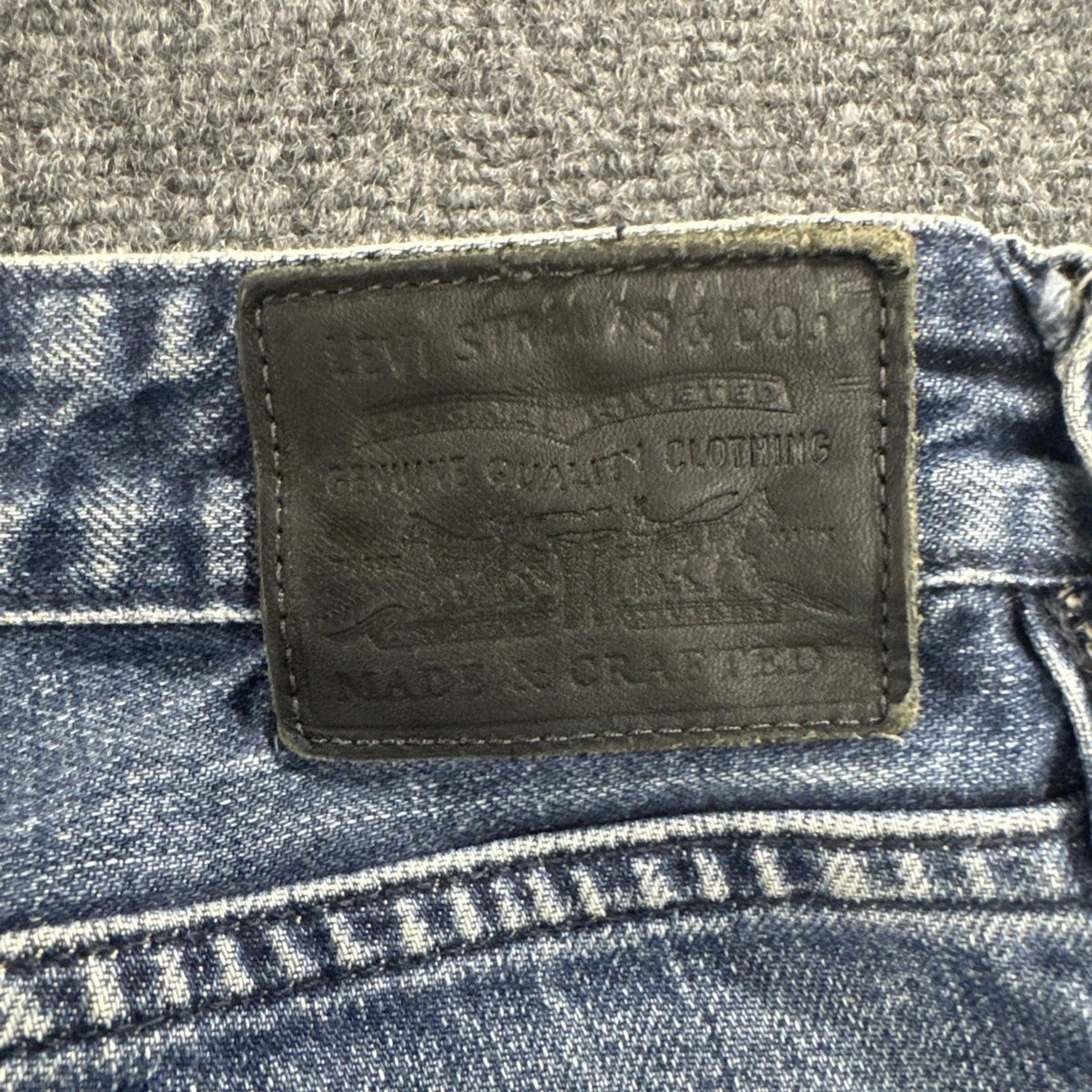 Levis Made Crafted Womens Two Tone Side Stripe Straight Leg Jeans 26 Cotton Blue