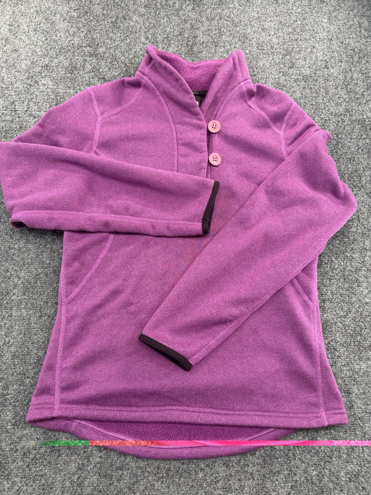 The North Face Women's Purple Button Shawl-Collar Pullover Size M Pre-Owned