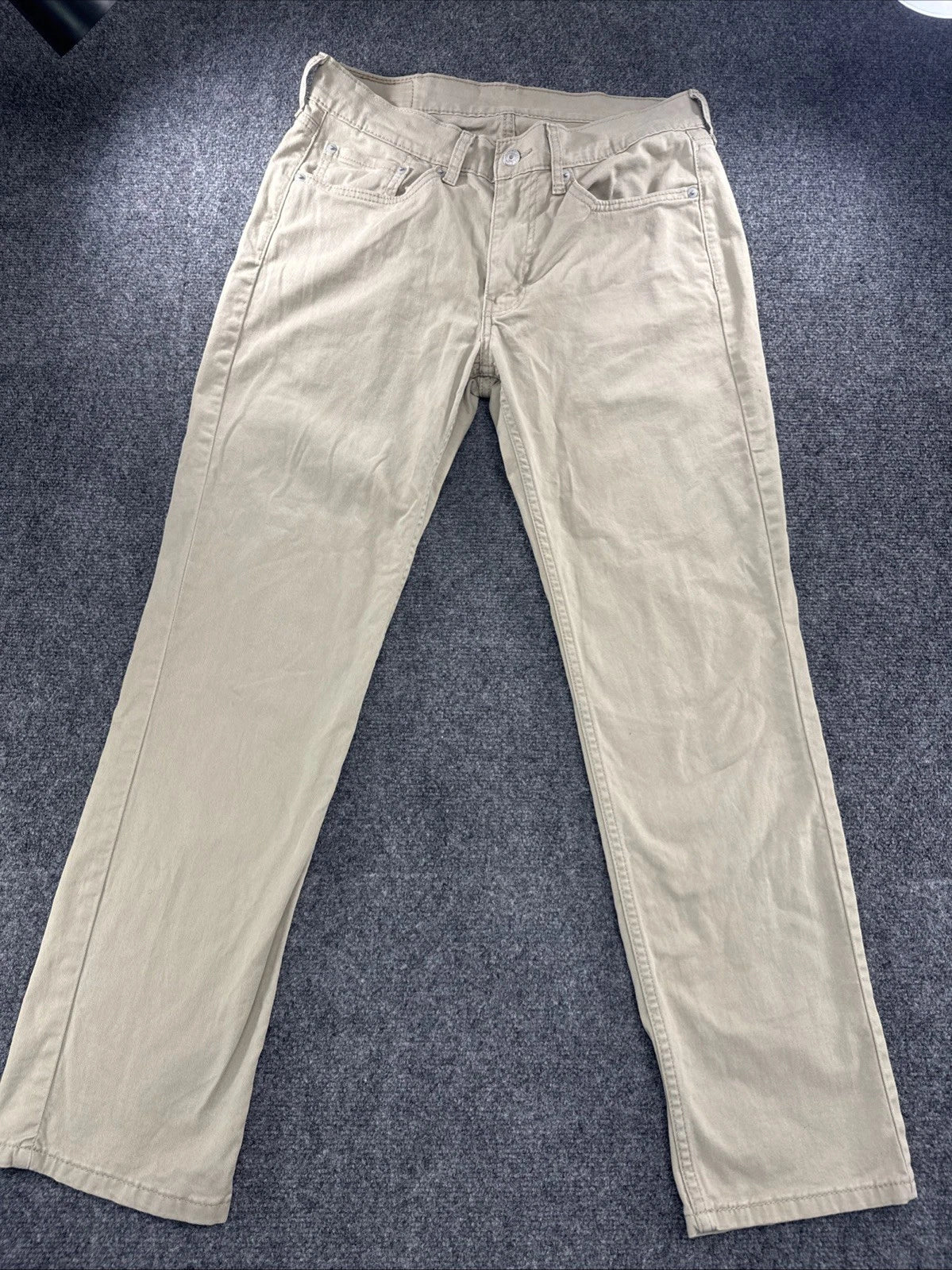 Levi's 514 Straight Fit Khaki Jeans Men's 32x30 Beige Stretch Denim Casual Pants
