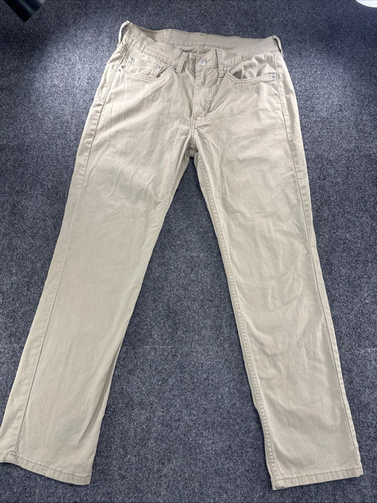 Levi's 514 Straight Fit Khaki Jeans Men's 32x30 Beige Stretch Denim Casual Pants