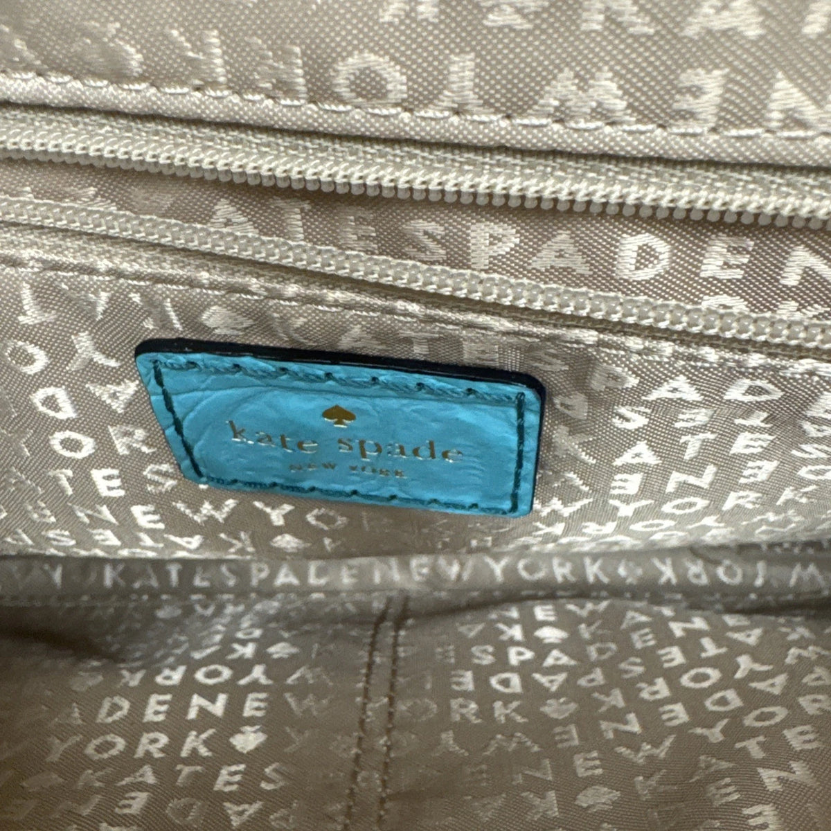 Kate Spade New York Turquoise Croc Embossed Leather Crossbody Clutch Purse