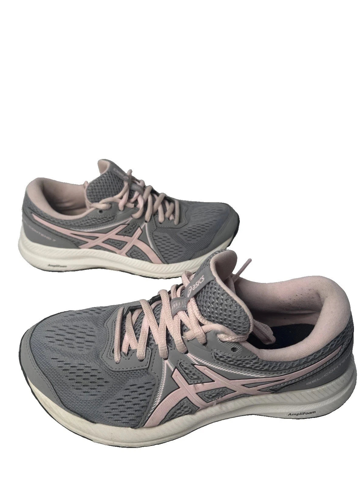 ASICS Gel-Contend 7 Women's Size 8 Wide Gray Pink Running Shoes 1012A910