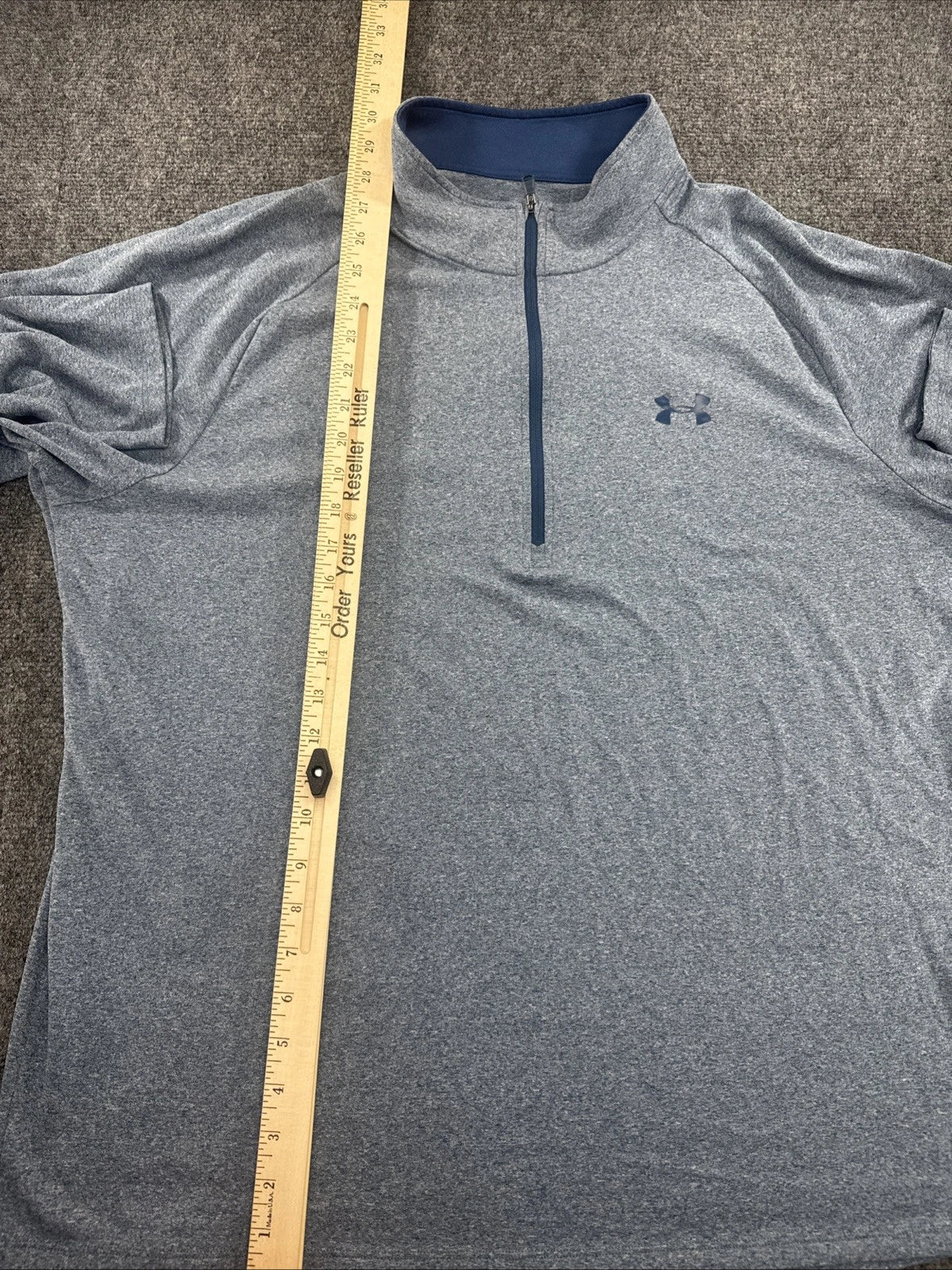 Under Armour HeatGear 1/4 Zip Pullover Mens 2XL Blue Heather Loose Performance