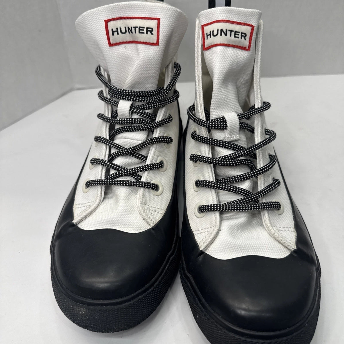 Hunter for Target Dipped Canvas High Top Sneakers M5.5 W7.5 White Black New