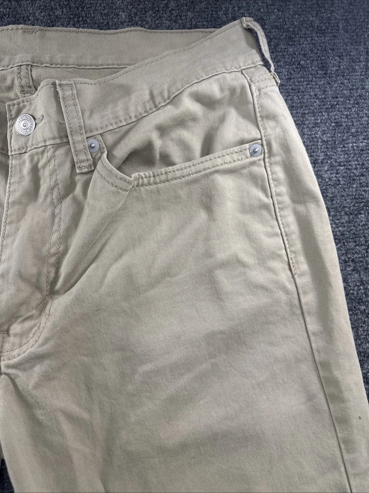 Levi's 514 Straight Fit Khaki Jeans Men's 32x30 Beige Stretch Denim Casual Pants