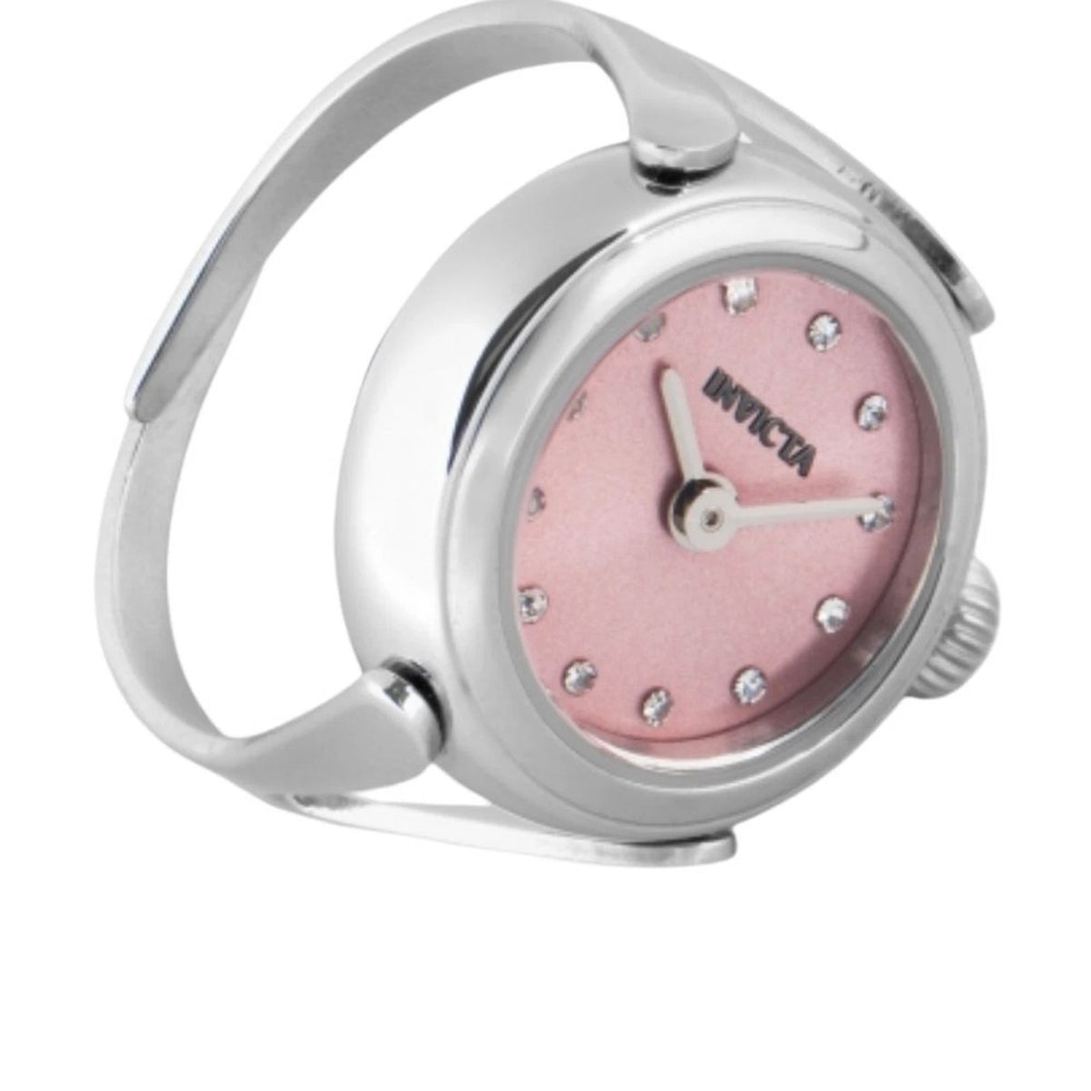 Invicta Angel Mini 49072 Womens Ring Watch 17.5mm Pink Crystal Quartz New