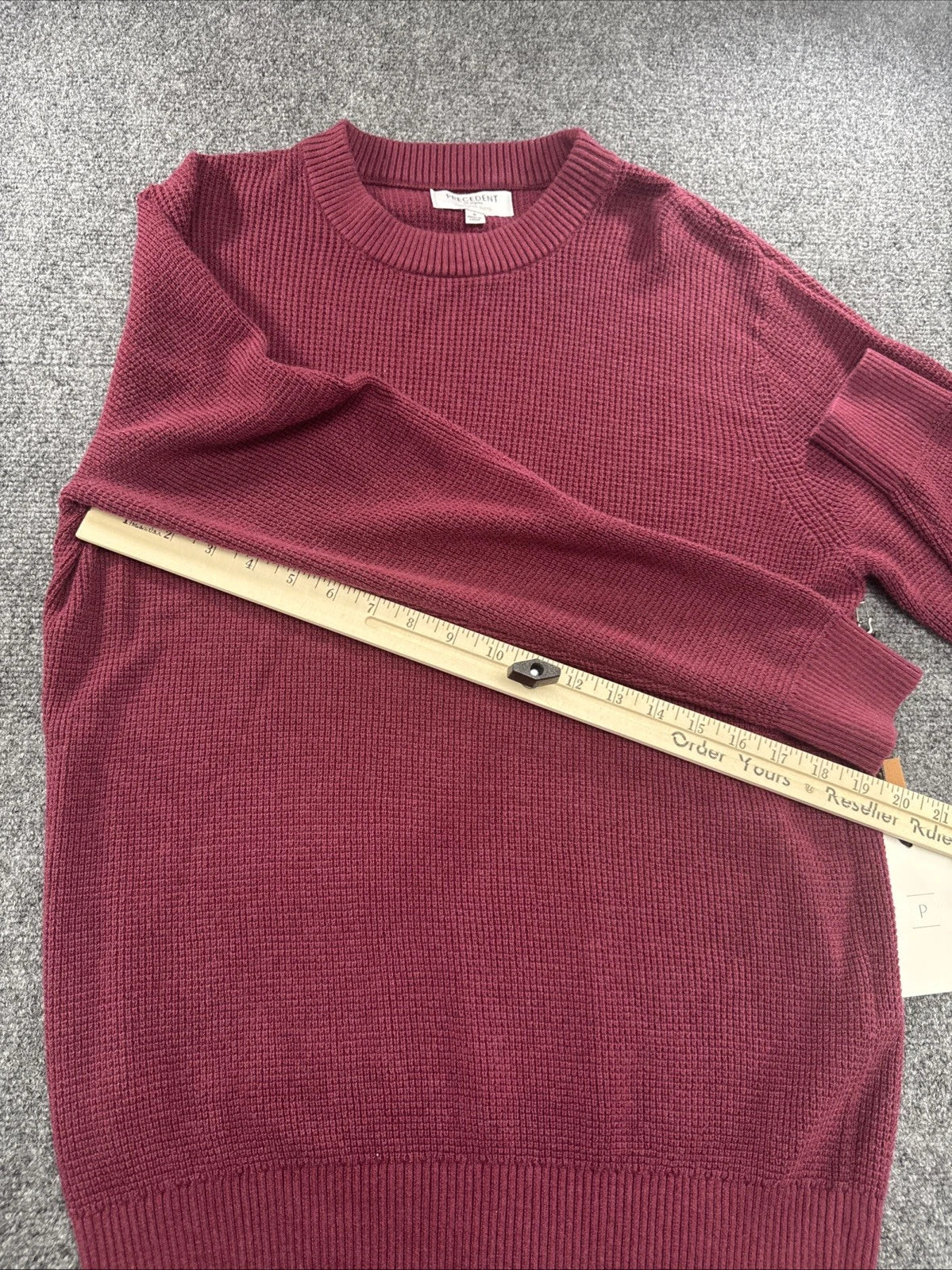 Precedent Los Angeles Cashmere Blend Sweater S Burgundy Crewneck Quiet Luxury